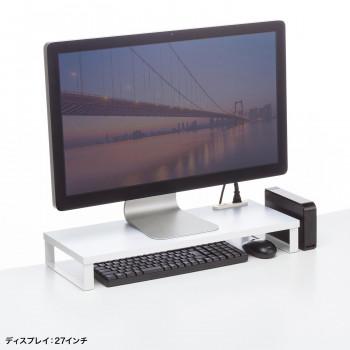 サンワサプライ コンセント付きモニター台 W600 ホワイト MR-LC212W_1