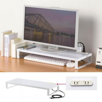 サンワサプライ コンセント付きモニター台 W600 ホワイト MR-LC212W_3