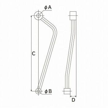 MST175FR 汎用マフラーステーφ12 175mm FR シルバー_1