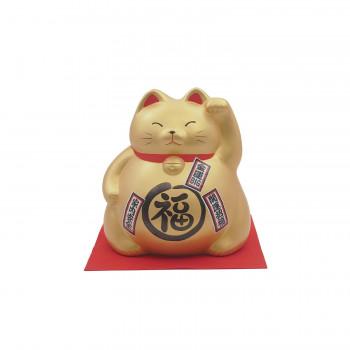 M7894 ジャンボバンク 貯金箱 まる福猫 招き猫 金 : QUOLI - 通販