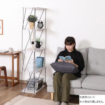 不二貿易 C/D:67328 EZBOワイヤーラック5段 60幅 ホワイトオークの画像