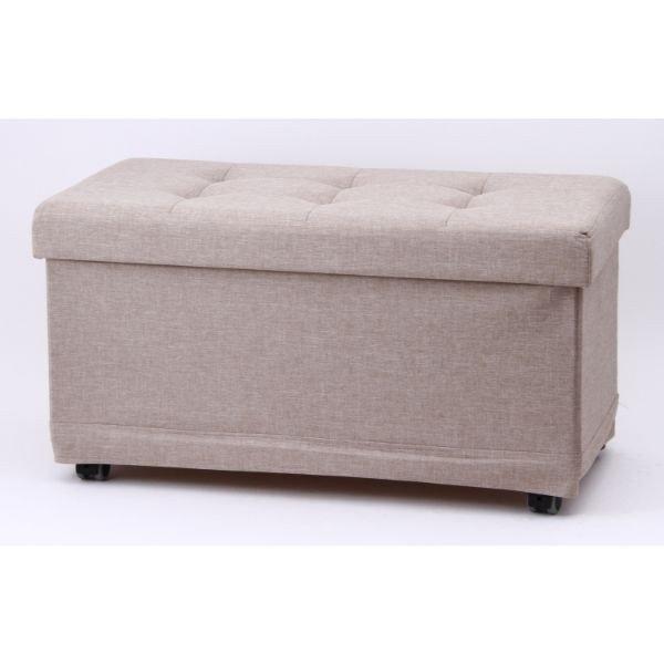 収納スツール ベンチ おしゃれ ワイド スツール 収納 北欧 収納ボックス フタ付き キャスター付き オットマン ボックススツール 足置き台 クッション Fjbk364 Quoli 通販 Yahoo ショッピング