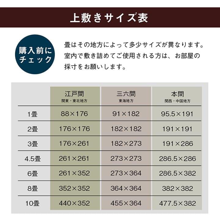 い草ラグ 上敷き 6畳 江戸間 撥水 い草カーペット カーペット い草 ラグ いぐさ 国産 畳 夏用 おしゃれ 抗菌 防臭 日本製 サイズ 夏 上敷き畳 リバーシブル_15