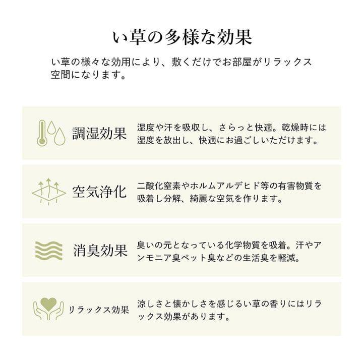 い草ラグ カーペット いぐさ 6畳 裏貼り 滑り止め ペット い草カーペット ラグ 夏用 い草 和 畳 おしゃれ 抗菌 防臭 夏 長方形 天然素材 ボーダー ござ_6
