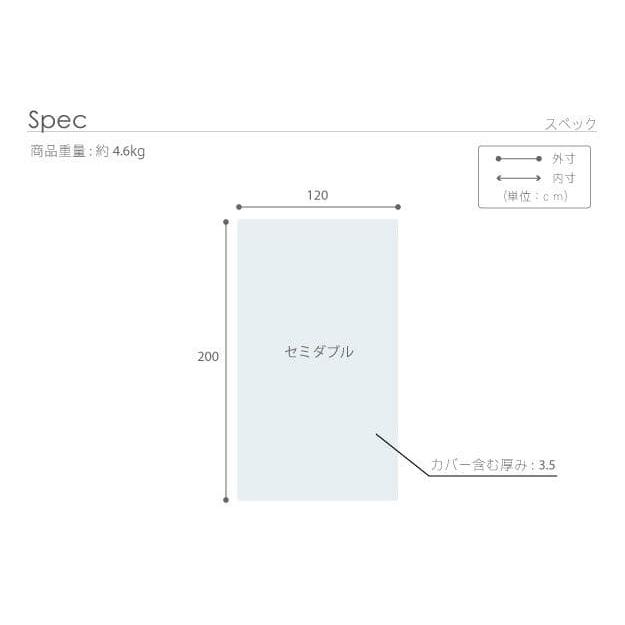 マットレス セミダブル 折りたたみ 高反発 3つ折り 日本製 軽量 薄手 腰痛 対策 敷き布団 格安 コンパクト 床置き 通気性 体圧分散 洗える オールシーズン_19