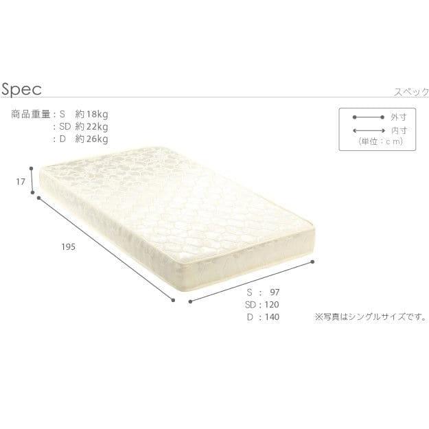 マットレス ダブル ポケットコイル 体圧分散 厚手 ウレタン スプリング