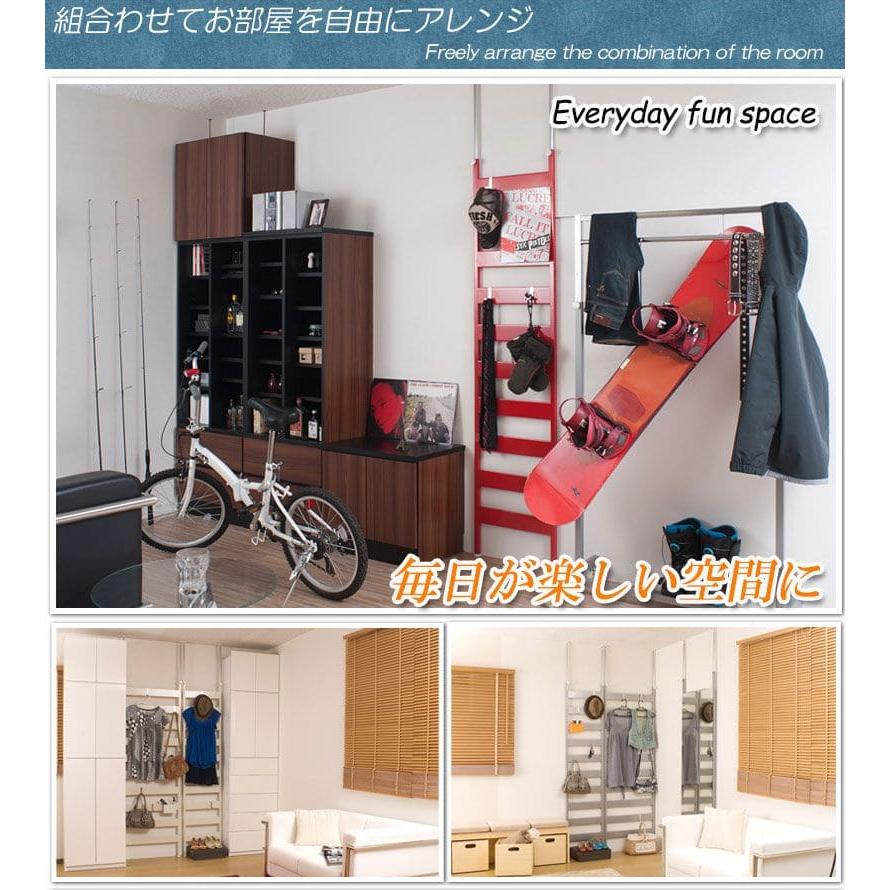 ラック つっぱり スリム 収納 日本製 薄型 伸縮 スチール 突っ張り式 幅65 アイアン 賃貸 壁面 玄関 ディスプレイ ハンガー フック おしゃれ 突っ張りラック