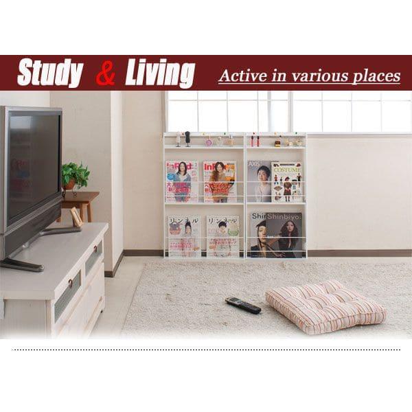 マガジンラック 薄型 スリム アイアン 白 コンパクト 壁面 本棚 幅45