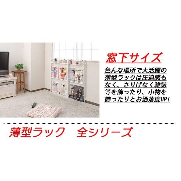 マガジンラック 薄型 スリム アイアン 白 コンパクト 壁面 本棚 幅55