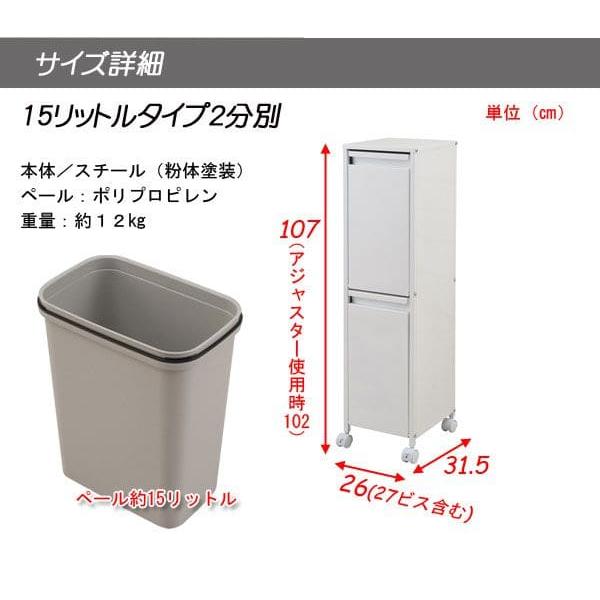 ゴミ箱 スリム 2段 30l 幅25 フタ付き ラック 斜め ダストボックス
