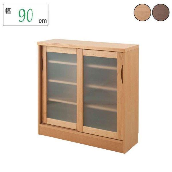 食器棚 ロータイプ 幅90 完成品 収納 奥行30cm 90 引き戸 ガラス 扉 おしゃれ キッチンボード 高級 日本製 木製 大容量 薄型 国産 北欧 和風 N9rte 0074 0076 Quoli 通販 Yahoo ショッピング