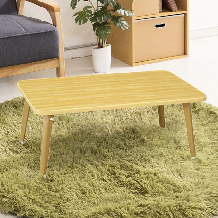 ローテーブル 折りたたみ 軽量 一人暮らし ミニ 脚 幅75 小さめ 木目