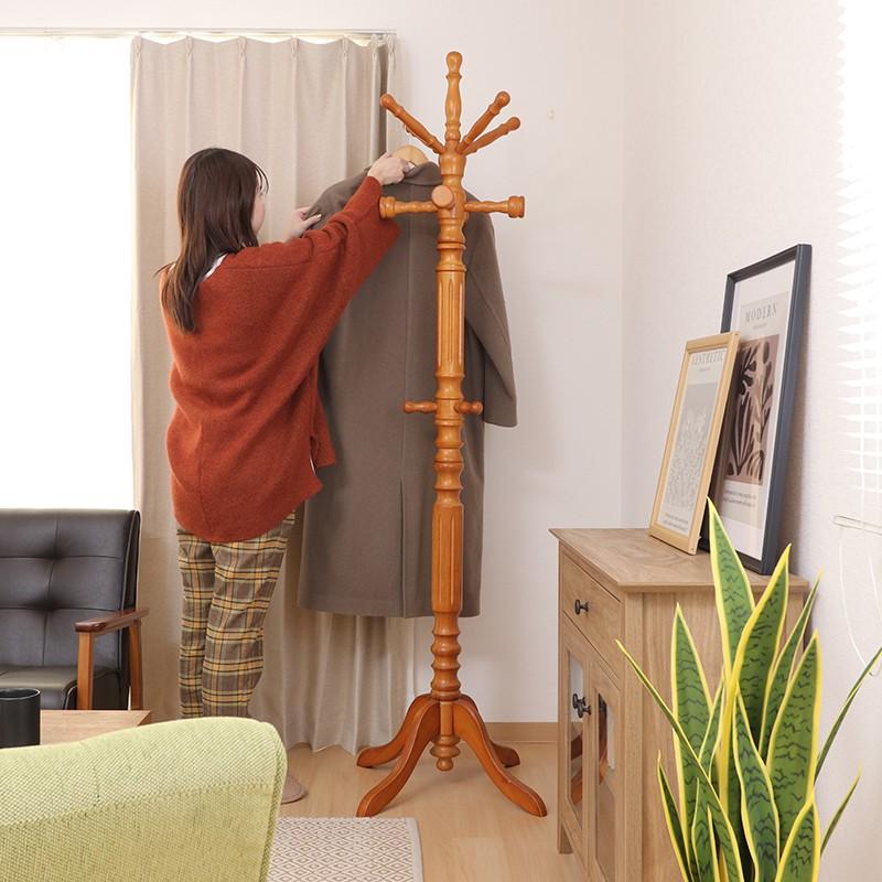 コートハンガー ポールハンガー アンティーク ポールハンガー 木製 コートハンガー アンティーク 玄関 スリム