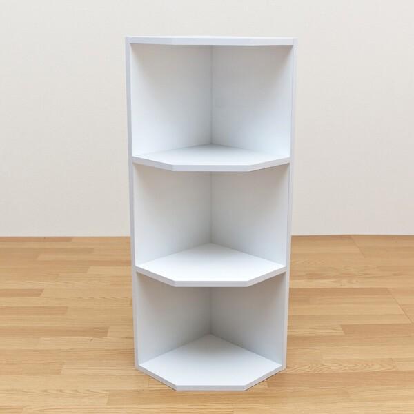 コーナーラック 木製 3段 スリム コーナーシェルフ ラック 棚 収納 三