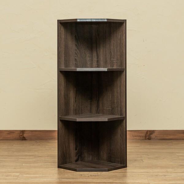 コーナーラック 木製 3段 スリム コーナーシェルフ ラック 棚 収納 三