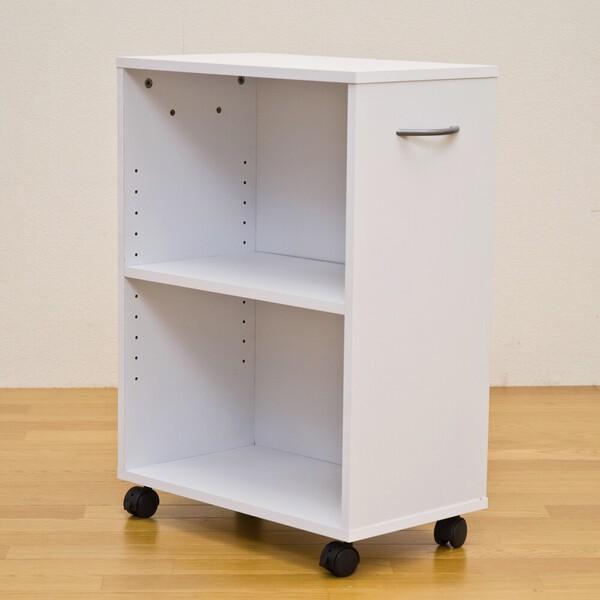 カラーボックス 2段 キャスター ワゴン 木製 デスクワゴン 本棚