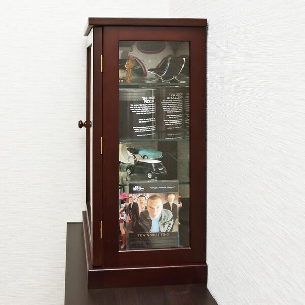 コレクションケース 卓上 木製 ガラス ミニカー フィギュア ロータイプ