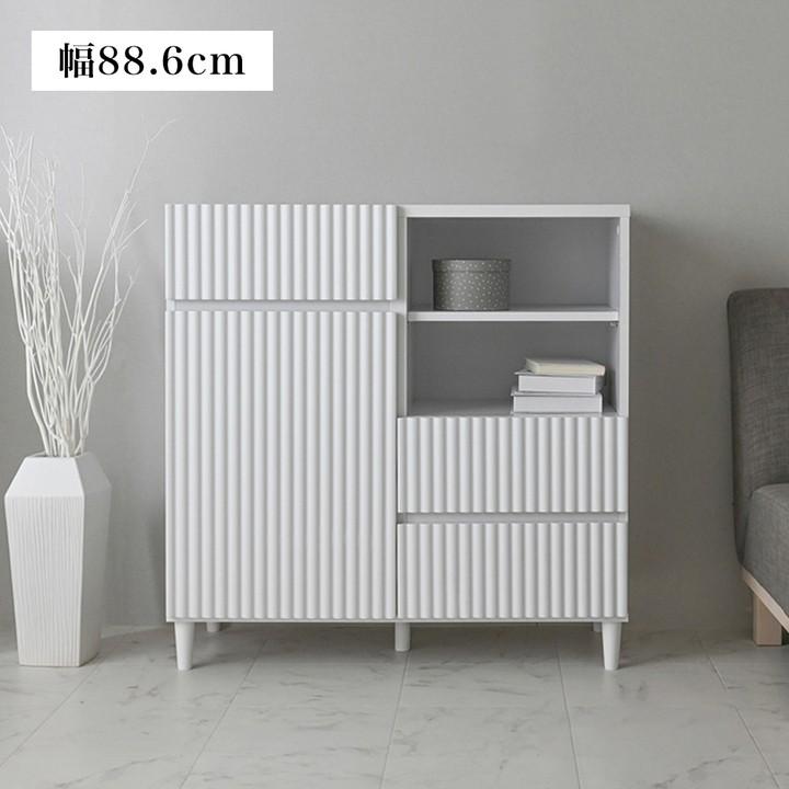 キャビネット ルーター収納 木製 白 サイドボード 引き出し リビング