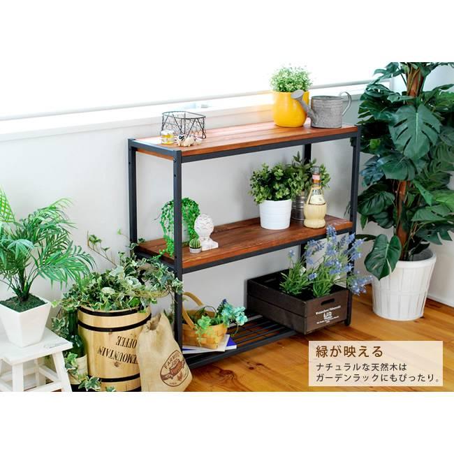 ラック 棚 オープンラック 3段 アイアン 木 シェルフ オープン