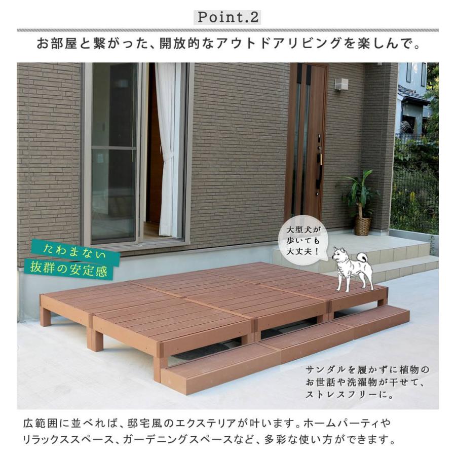 新作商品格安通販 ウッドデッキ 人工木 90 庭 ベンチ 樹脂 屋外 diy キット セット 縁台 縁側 木目調 腐らない 台 スリム バルコニー ステップ 踏み台 テラス デッキ おしゃれ