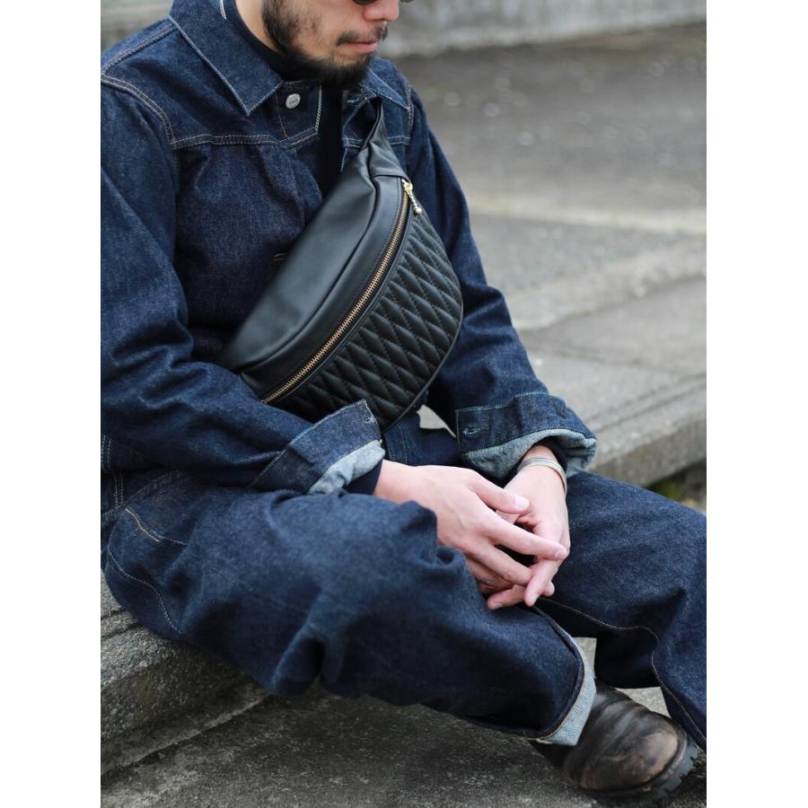 ダイヤ ウエストバッグ BACKDROP Leathers DIA WAISTBAG 本革 バイカー