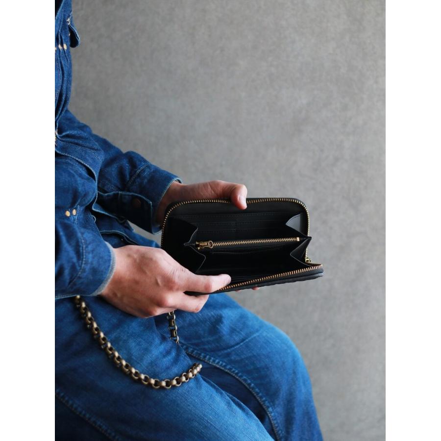 バックドロップレザーズ ジップウォレット ツイストリング付き BACKDROP Leathers ZIP WALLET -TWIST RING付き 本革 バイカー アメカジ 日本製 プレゼント |  | 09
