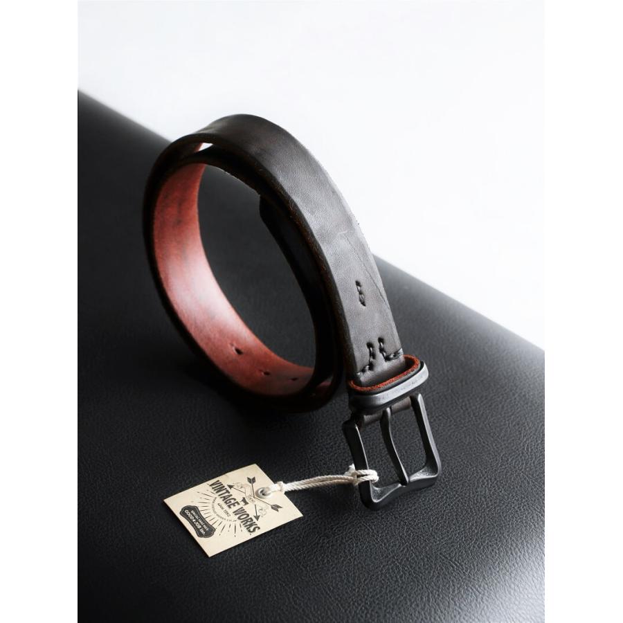 ヴィンテージワークス ベルト DH5675 MK-2 茶芯 5ホール Vintage Works Leather belt メンズ アメカジ 極厚 本革ベルト 日本製 プレゼント｜quriousweb｜02