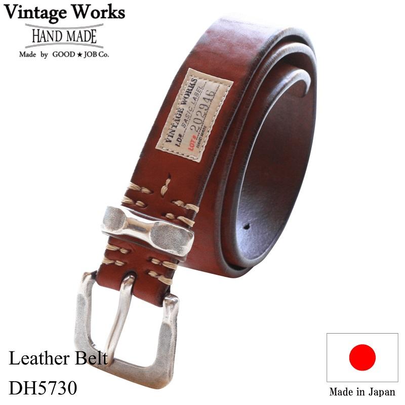 ヴィンテージワークス ベルト DH5730 7ホール ブロンズ Vintage Works Leather belt メンズ アメカジ 極厚 本革ベルト 日本製 プレゼント｜quriousweb