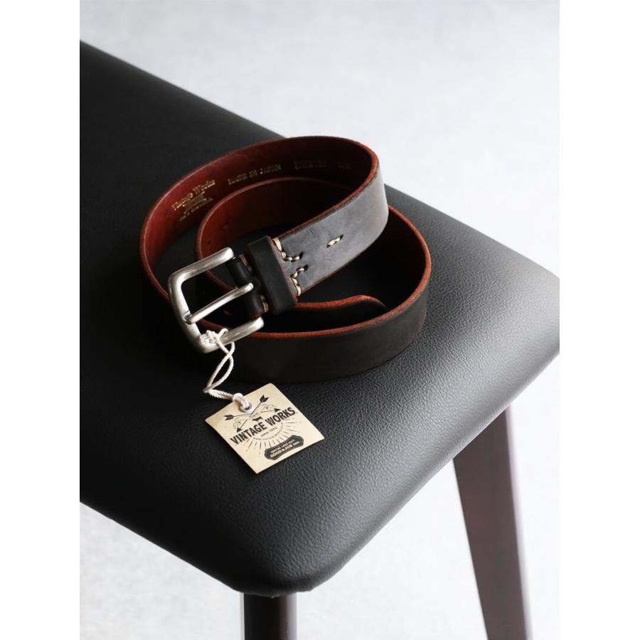 ヴィンテージワークス ベルト DH5736 茶芯 7ホール Vintage Works Leather belt メンズ アメカジ 極厚 本革ベルト  日本製 プレゼント