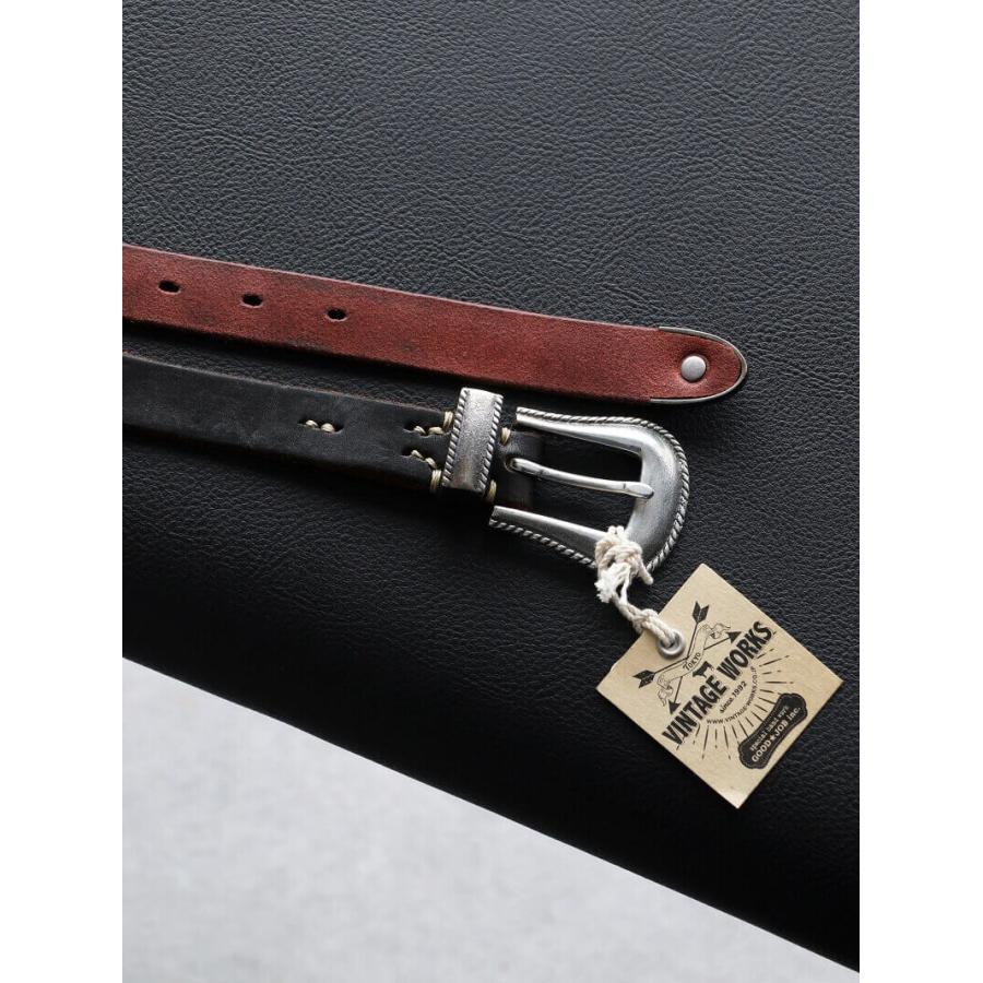 ヴィンテージワークス ウエスタンベルト DH5738 茶芯 7ホール Vintage Works Leather belt メンズ アメカジ 極厚 本革ベルト 日本製 プレゼント｜quriousweb｜09