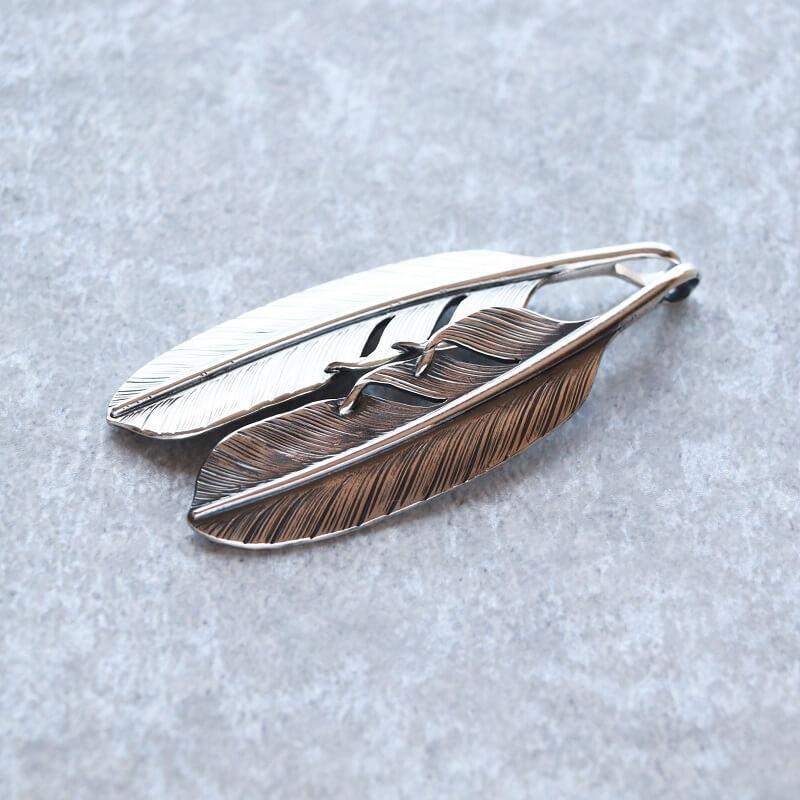 アクセサリー MEDIUM FEATHER TOP SEVEN BY SEVEN(セブンバイセブン)LEATHER CARVING FEATHER