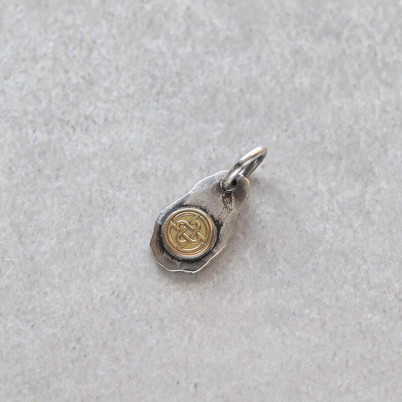 ネックレストップ 24金 ネックレス トップ 丸 純金 鍛造 ダイヤ 0.13ct