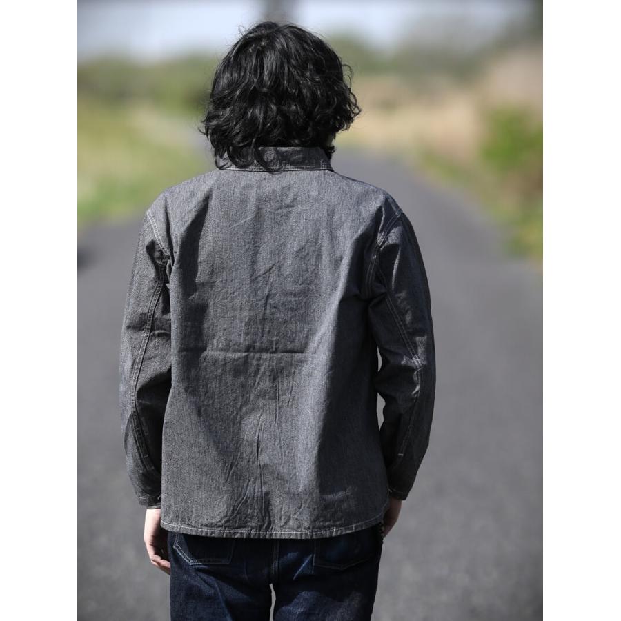 TCBジーンズ ブラック キャットフェイス プルオーバーシャツ TCB jeans