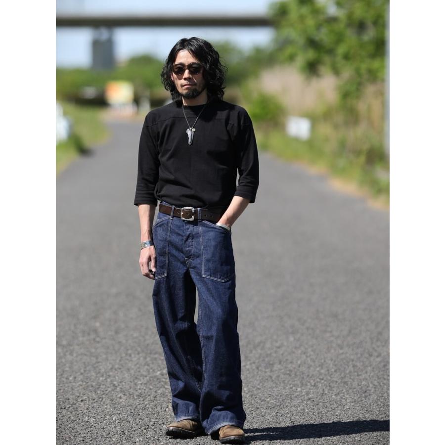 TCBジーンズ　トラウザーズ　34 TCBジーンズ キャットフェイストラウザーズ デニム TCB jeans Catface