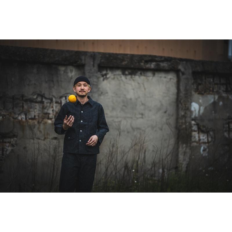 TCBジーンズ キャットフェイスジャケット ブラックデニム TCB jeans