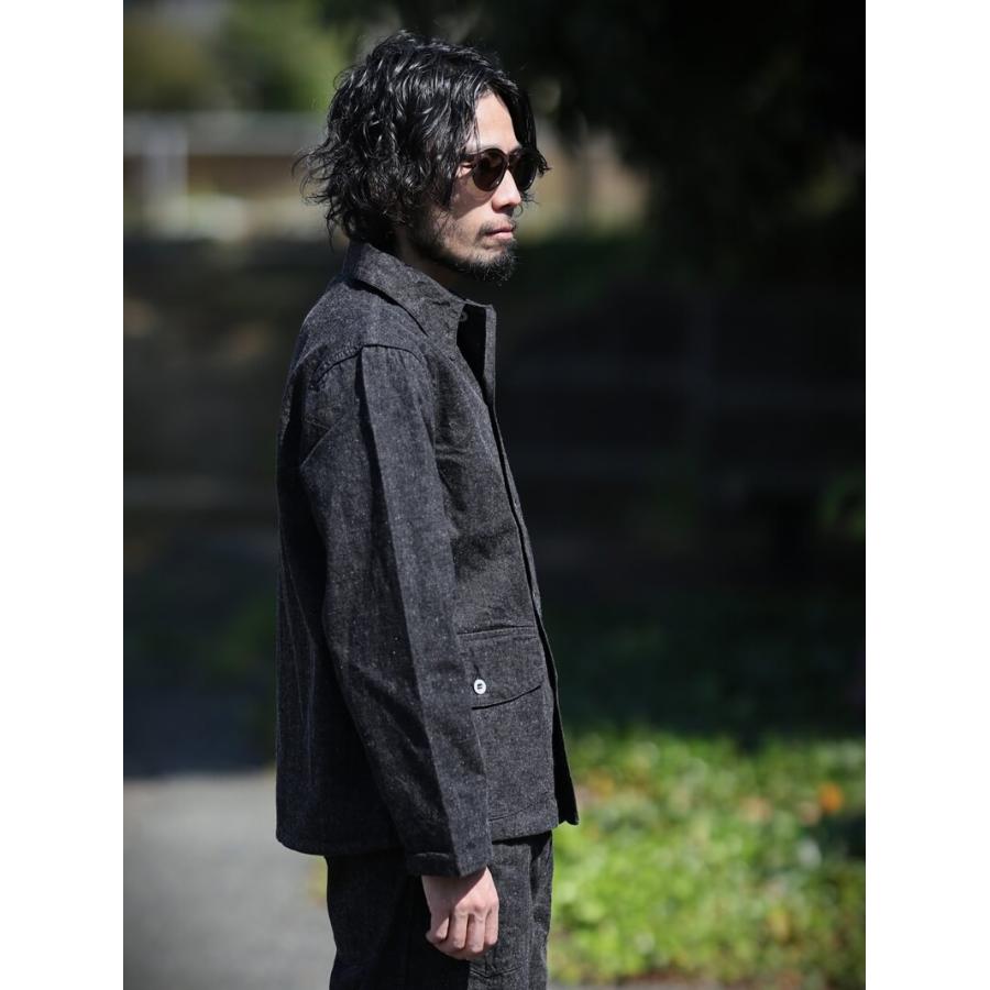 TCBジーンズ キャットフェイスジャケット ブラックデニム TCB jeans