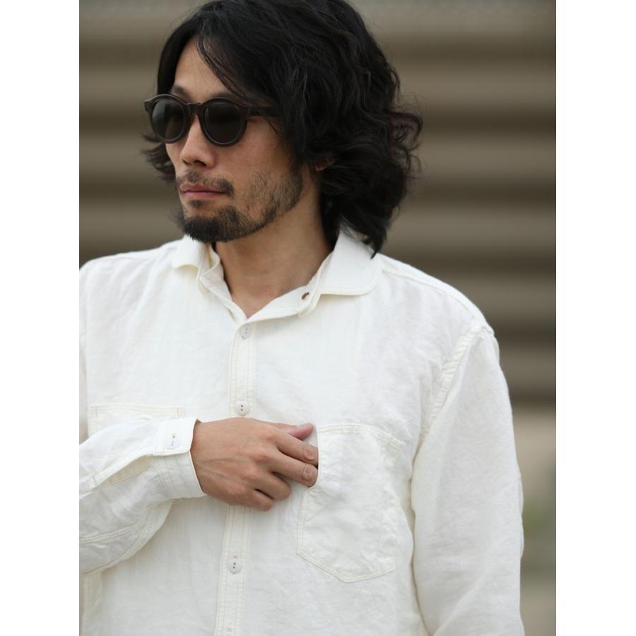 tcbジーンズ デタッチャブルカラーワークシャツ TCBジーンズ デタッチャブルカラーワークシャツ リネン ホワイト TCB