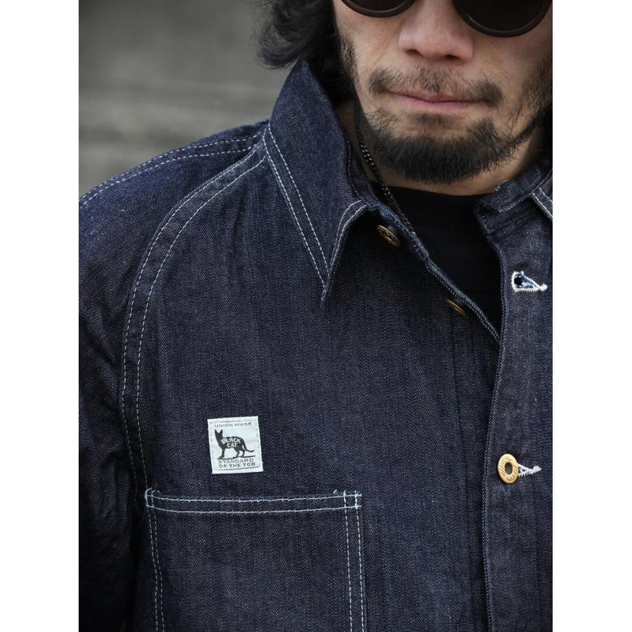 TCBジーンズ ブラックキャットジャケット デニム カバーオール TCB