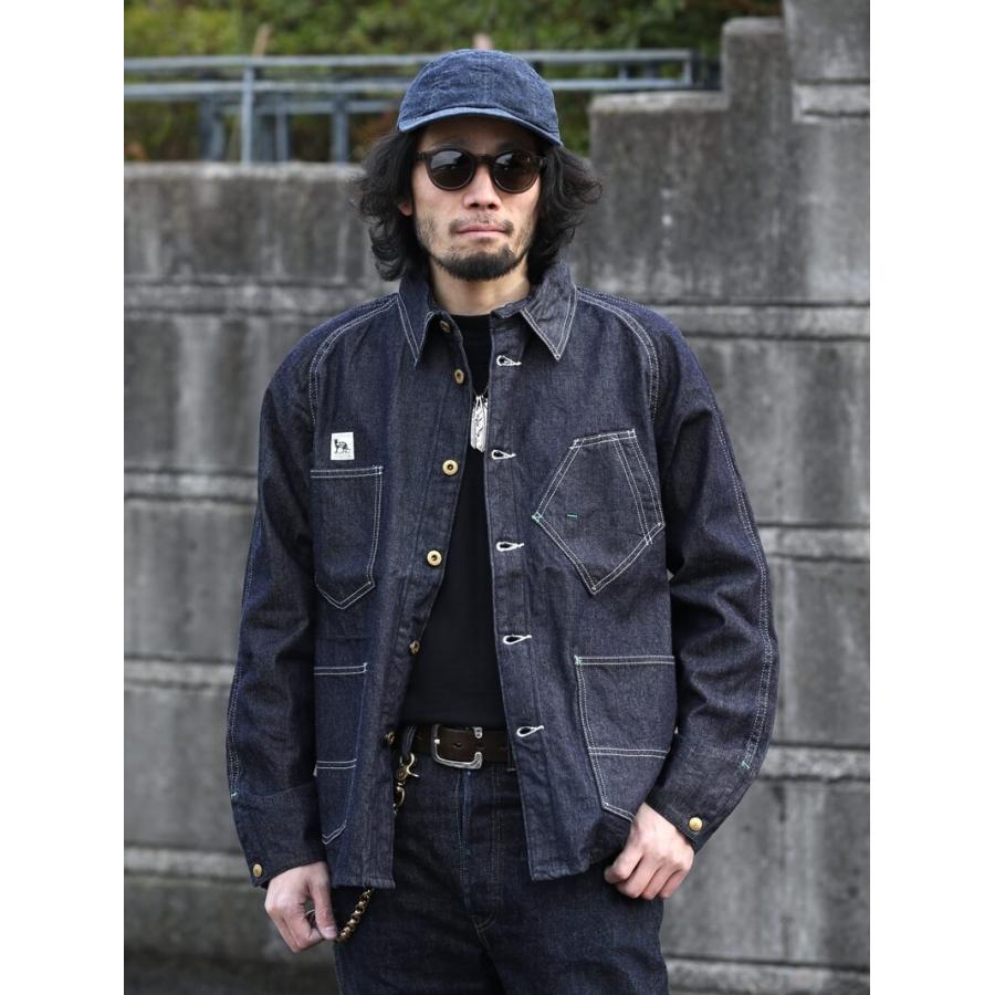 TCBジーンズ ブラックキャットジャケット デニム カバーオール TCB