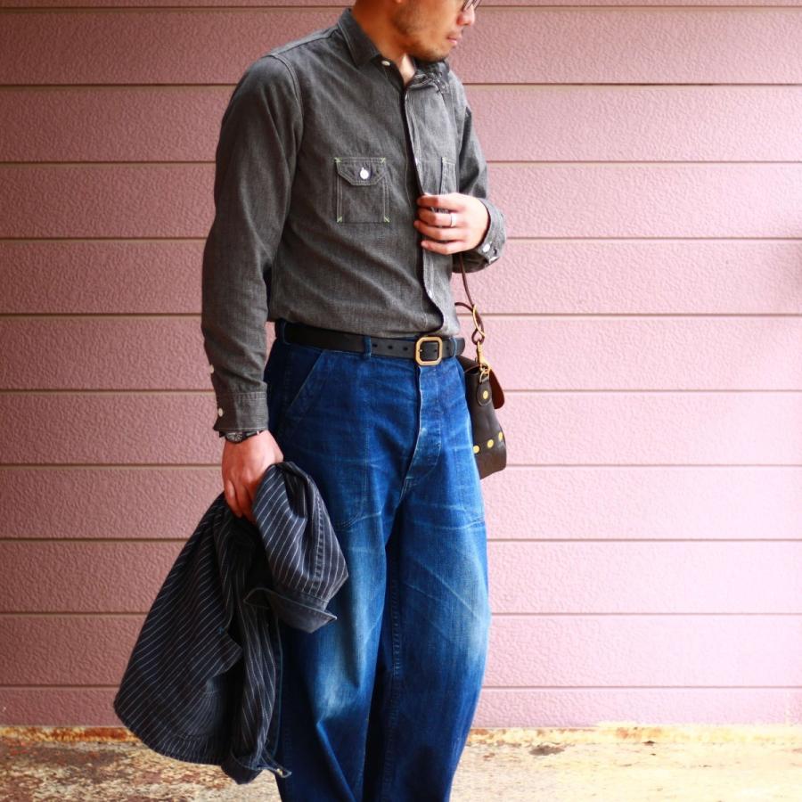 TCBジーンズ ワークシャツ キャットライトシャツ ブラックシャンブレー