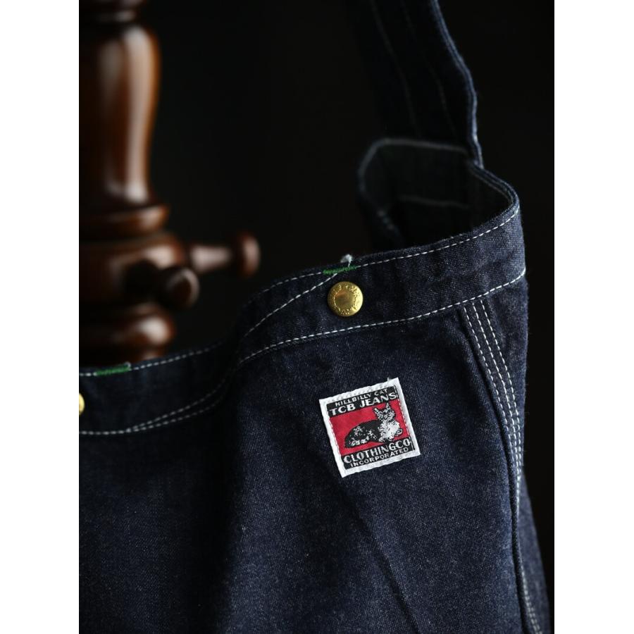 TCBジーンズ ニュースペーパーバッグ カラーデニム ブルー TCB jeans