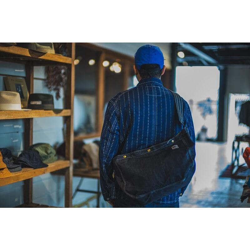 TCBジーンズ ニュースペーパーバッグ カラーデニム ブルー TCB jeans