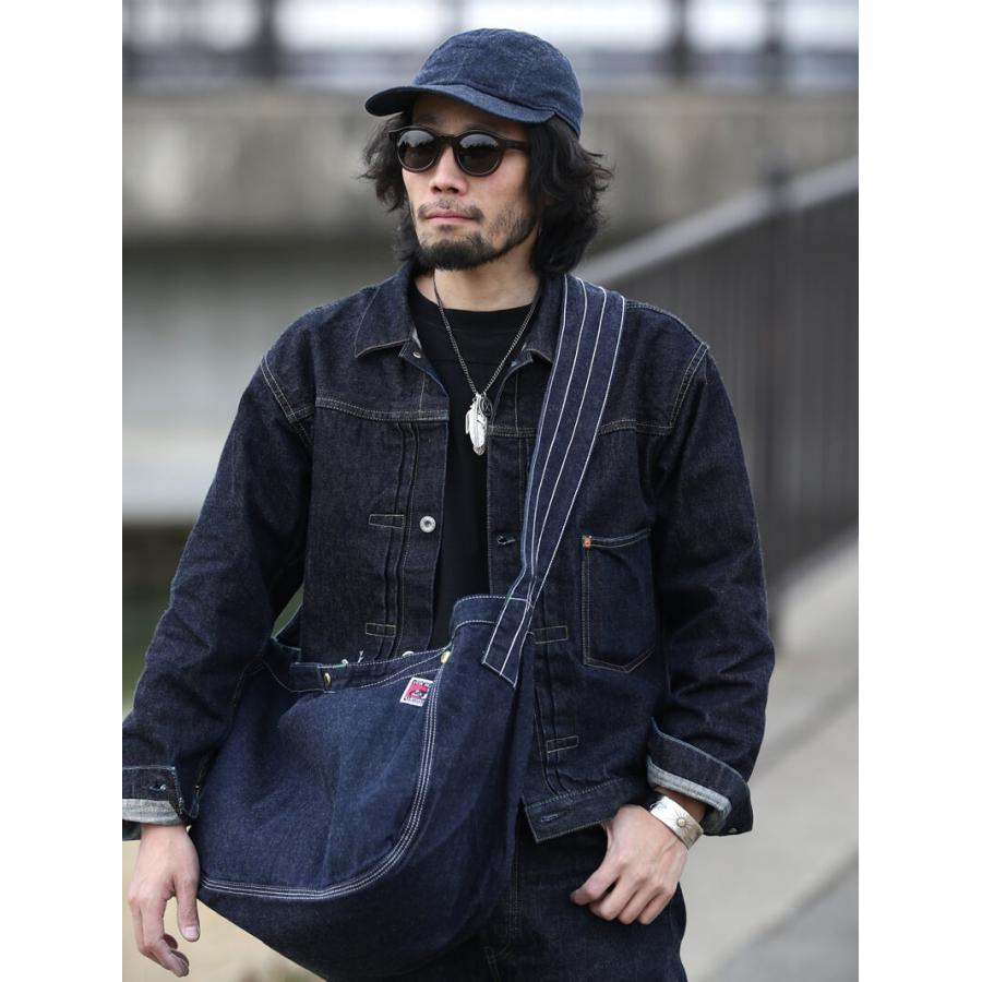 TCBジーンズ ニュースペーパーバッグ カラーデニム ブルー TCB jeans