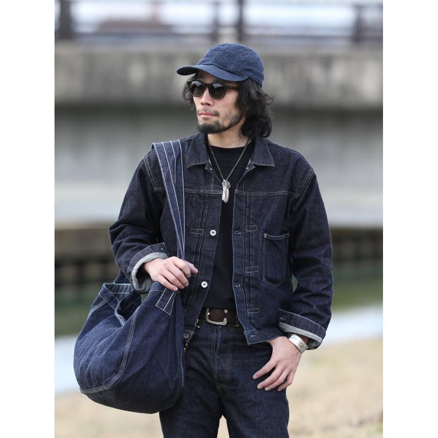 TCBジーンズ ニュースペーパーバッグ カラーデニム ブルー TCB jeans