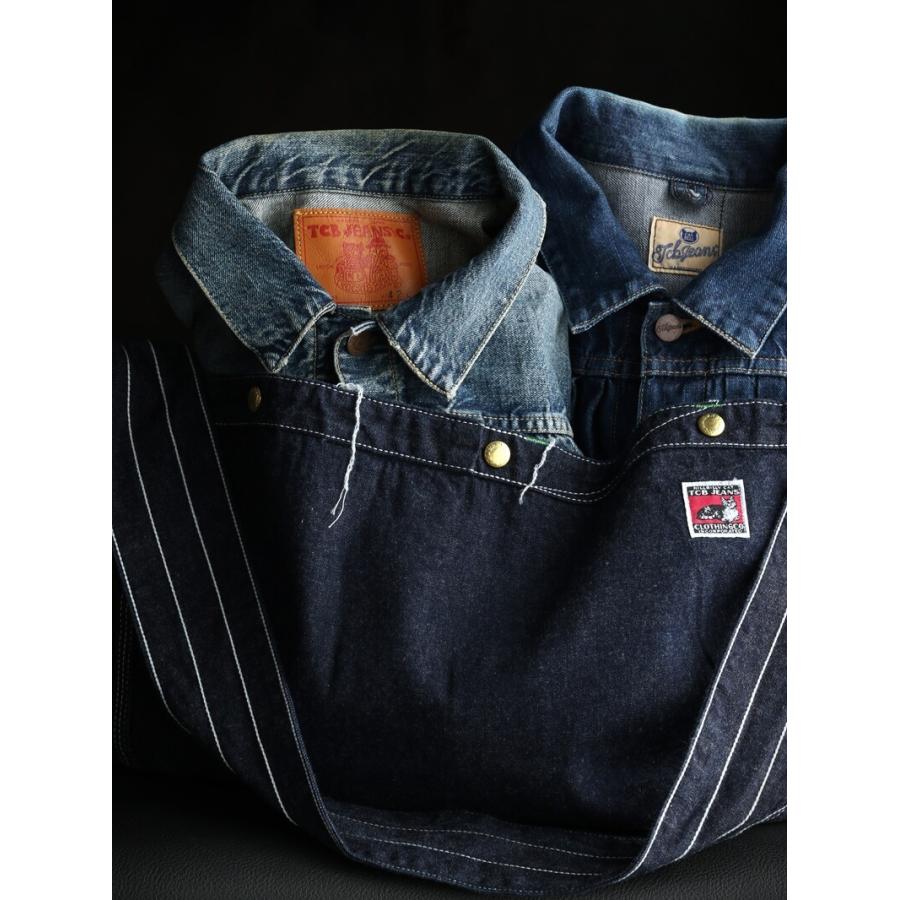 TCBジーンズ ニュースペーパーバッグ カラーデニム ブルー TCB jeans