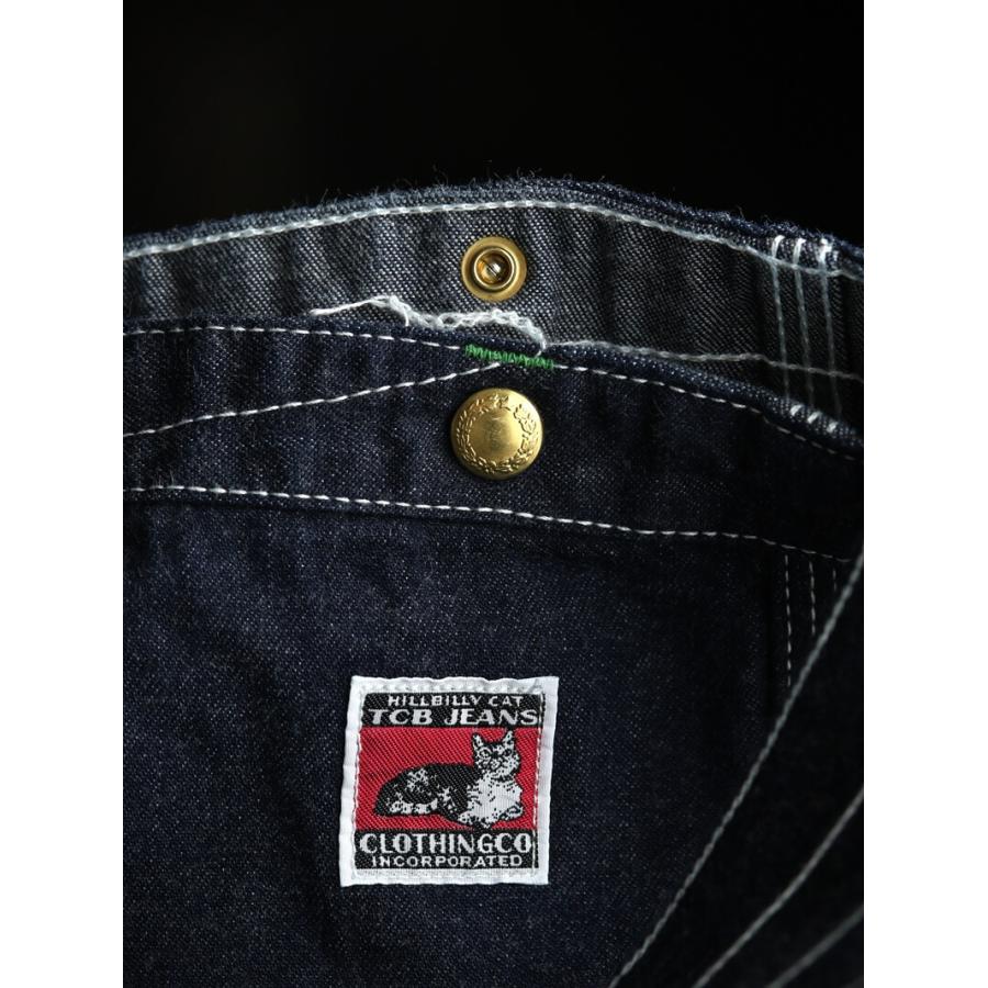 TCBジーンズ ニュースペーパーバッグ カラーデニム ブルー TCB jeans