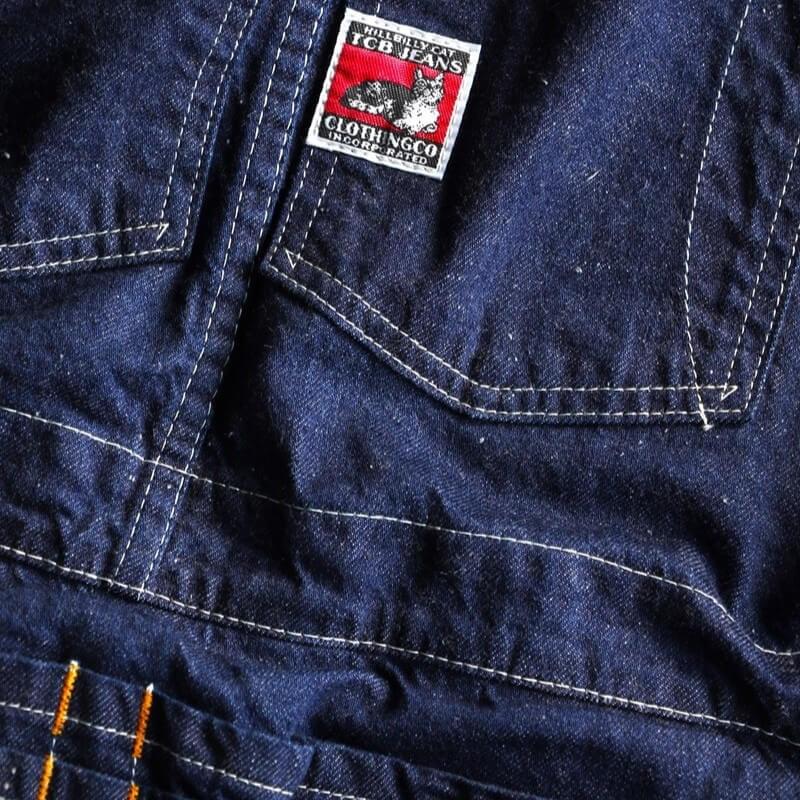 TCBジーンズ ハンディマンパンツ デニム ヒッコリー オーバーオール