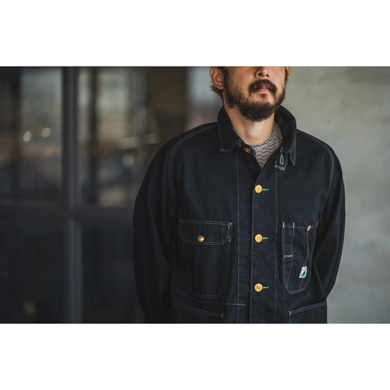 TCBジーンズ キャットヘッドジャケット ブラックデニム