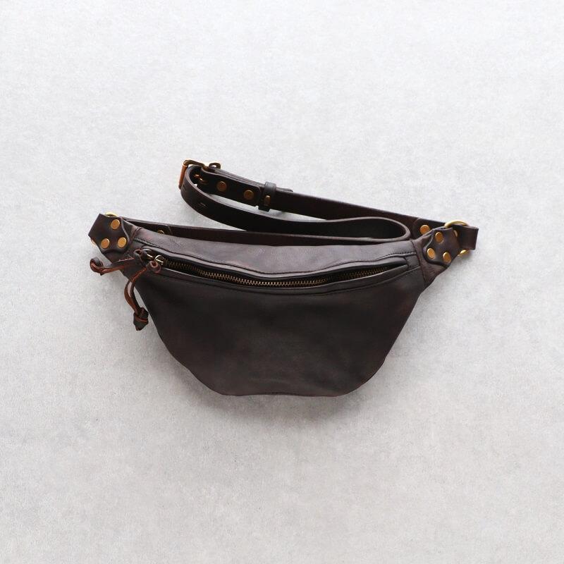 VASCO レザーウエストバッグ vasco - LEATHER WAIST BAG - SMALL [BROWN] | ウエストバッグ