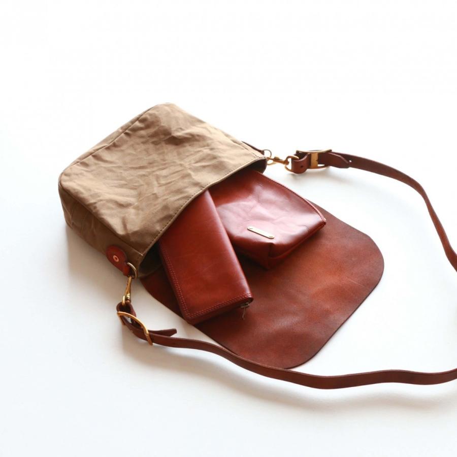 vasco キャンバス×レザー メールバッグ スモール 刻印ナシ オリーブドラブ ヴァスコ CANVAS×LEATHER MAIL BAG -SMALL | vasco | 14